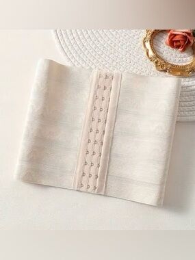 Beige Waist Trainer with Hook-and-Eye Closure